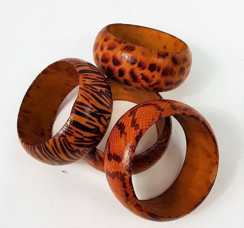 Zebra Skin Handmade African Wooden Bracelets
