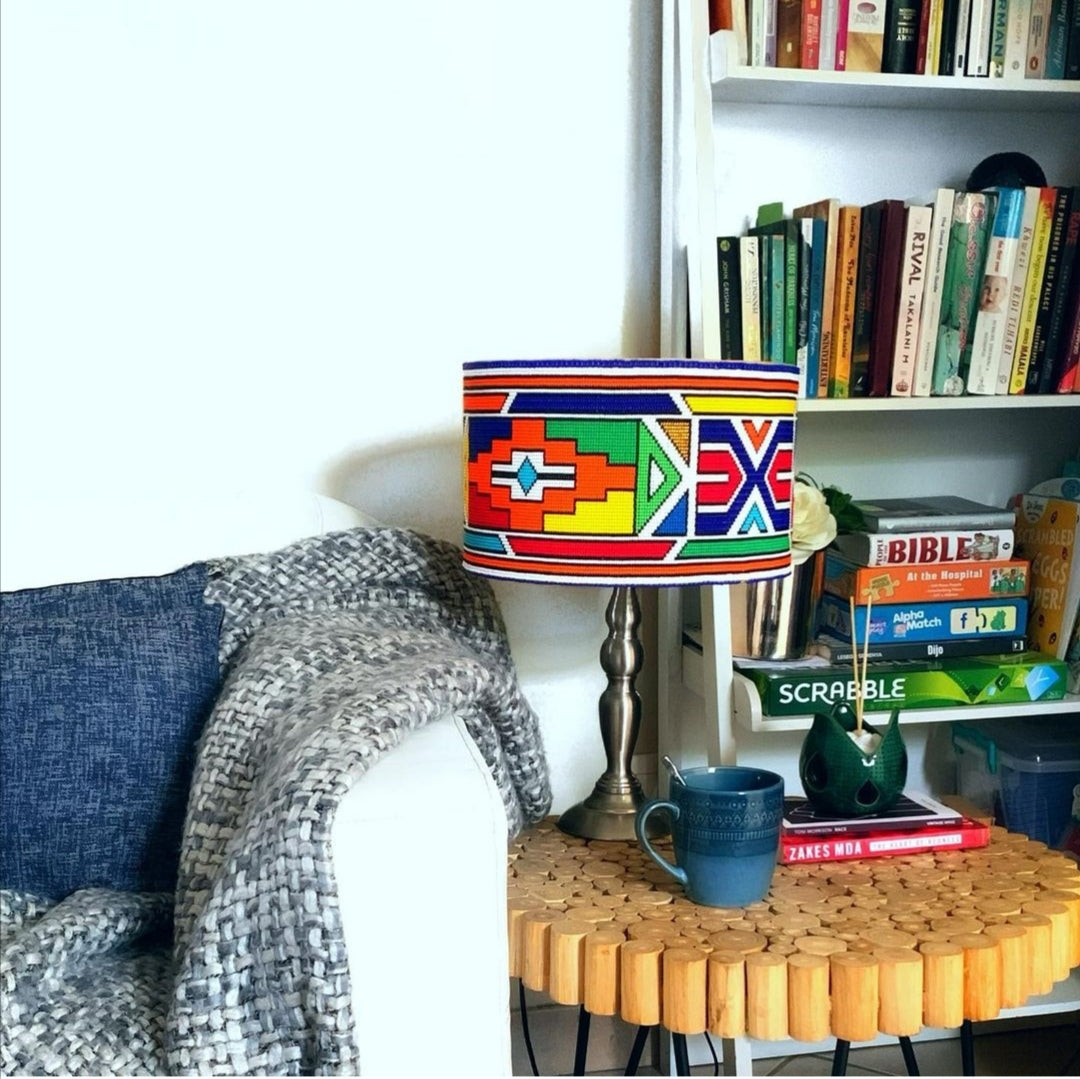 Zulu Handmade Beaded Table Lamp| Handmade Beaded Lamp| Table Lamp with African Beads