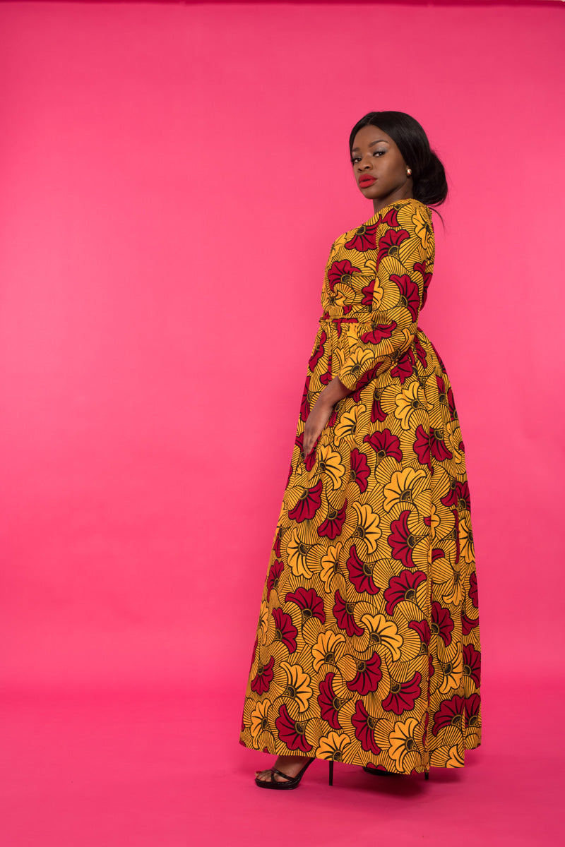 Abena African Print Maxi Dress