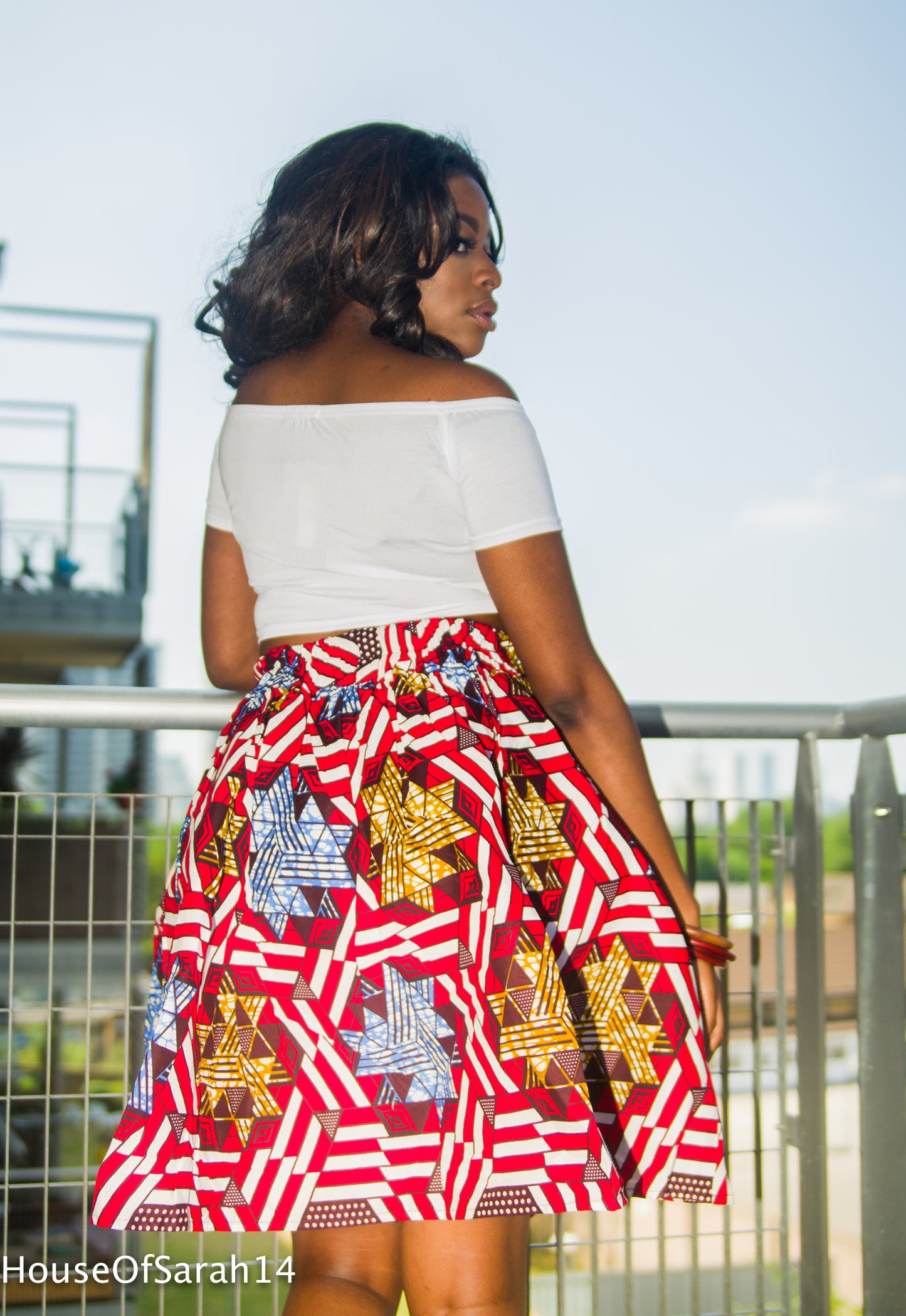 Rambo African Print Midi Skirt