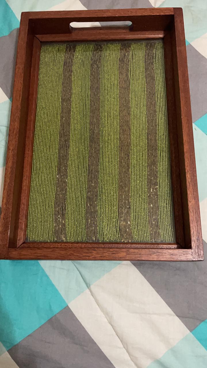 Handmade Beaded Tray | Beaded Tray | Decorative Tray| Handmade Tray | Trays & Platters