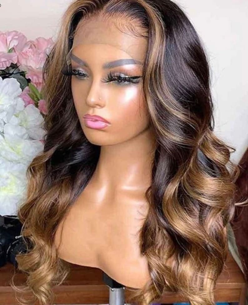 1B/#30 Color Lace Highlight Wig | Body Wave Virgin Human Hair Wig