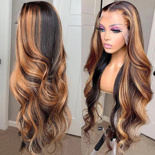 Highlight Wig Human Hair Ombre Lace Front Wig