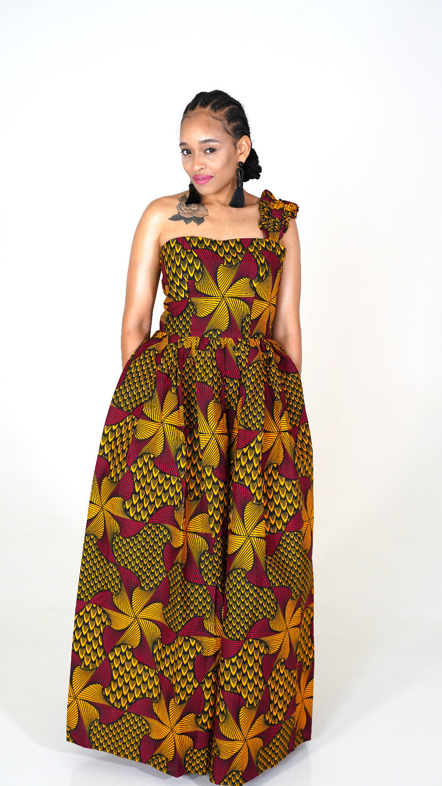 Nene African Print Maxi Dress
