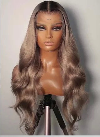 Ash Blonde Body Wave Real HD Lace Front Human Hair Wig | Melt Skins Ombre Colored Wigs | Full Lace Frontal Wig Glueless