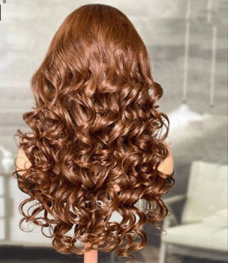 Brunette with blonde Wavy Hair Wig