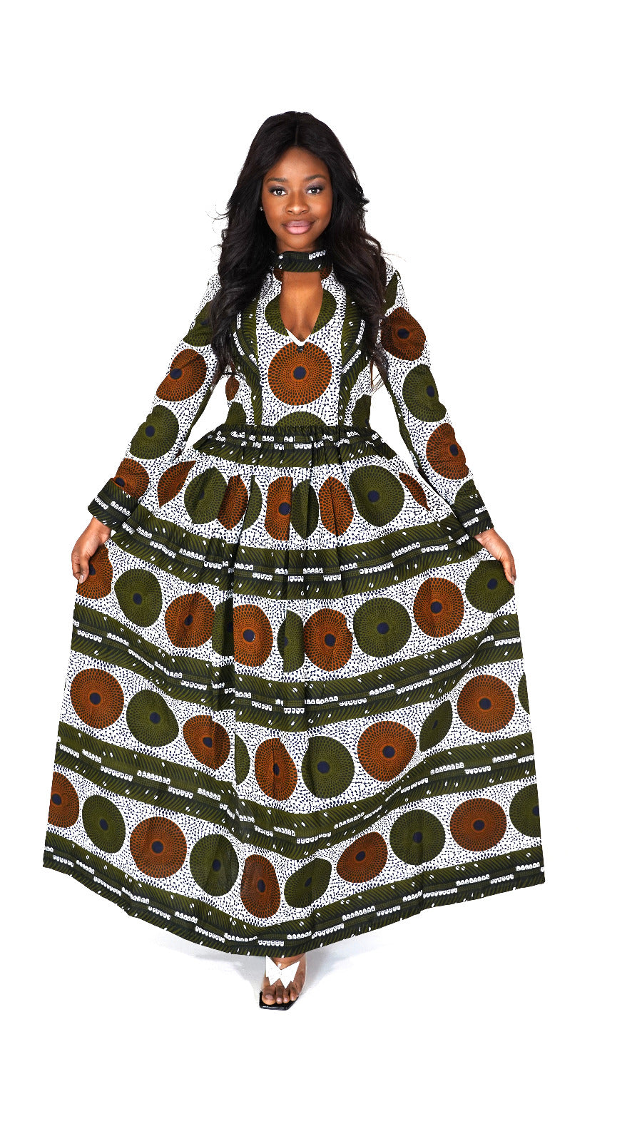 Marta African Print Maxi Dress