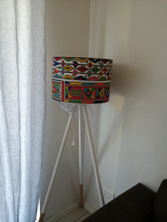 Zulu Handmade Beaded High Lamp| Handmade Beaded Lamp| Corner Lamp with African Beads