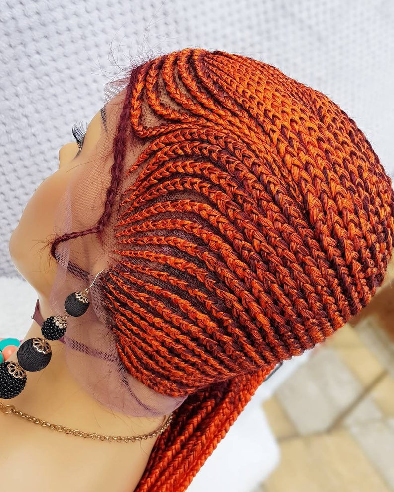 Braided wig/ Ghana Weaving Braided Wig/ Cornrow Wig / Full Lace wig –  HouseOfSarah14