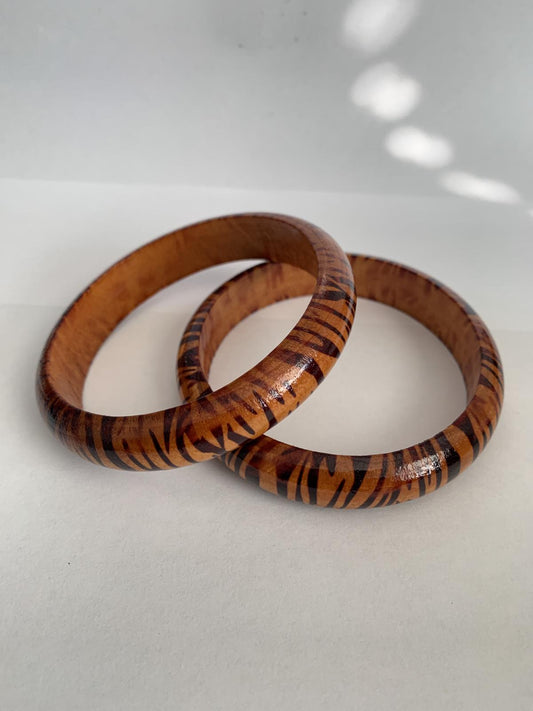 Zebra Skin Twin Handmade African Wooden Bracelets