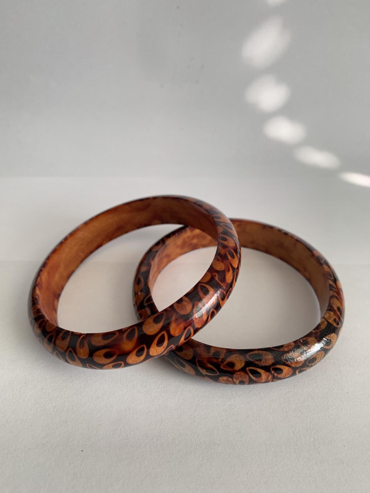 Cobra Skin Twin Handmade African Wooden Bracelets
