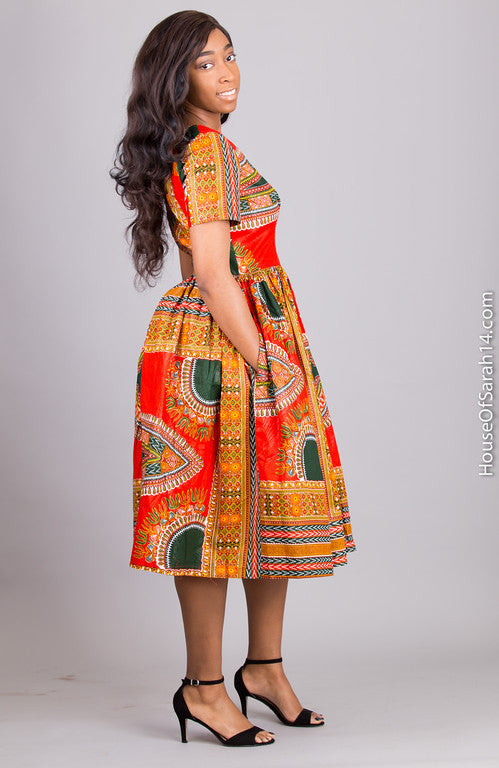 Bordeaux Dashiki Dress - HouseOfSarah14