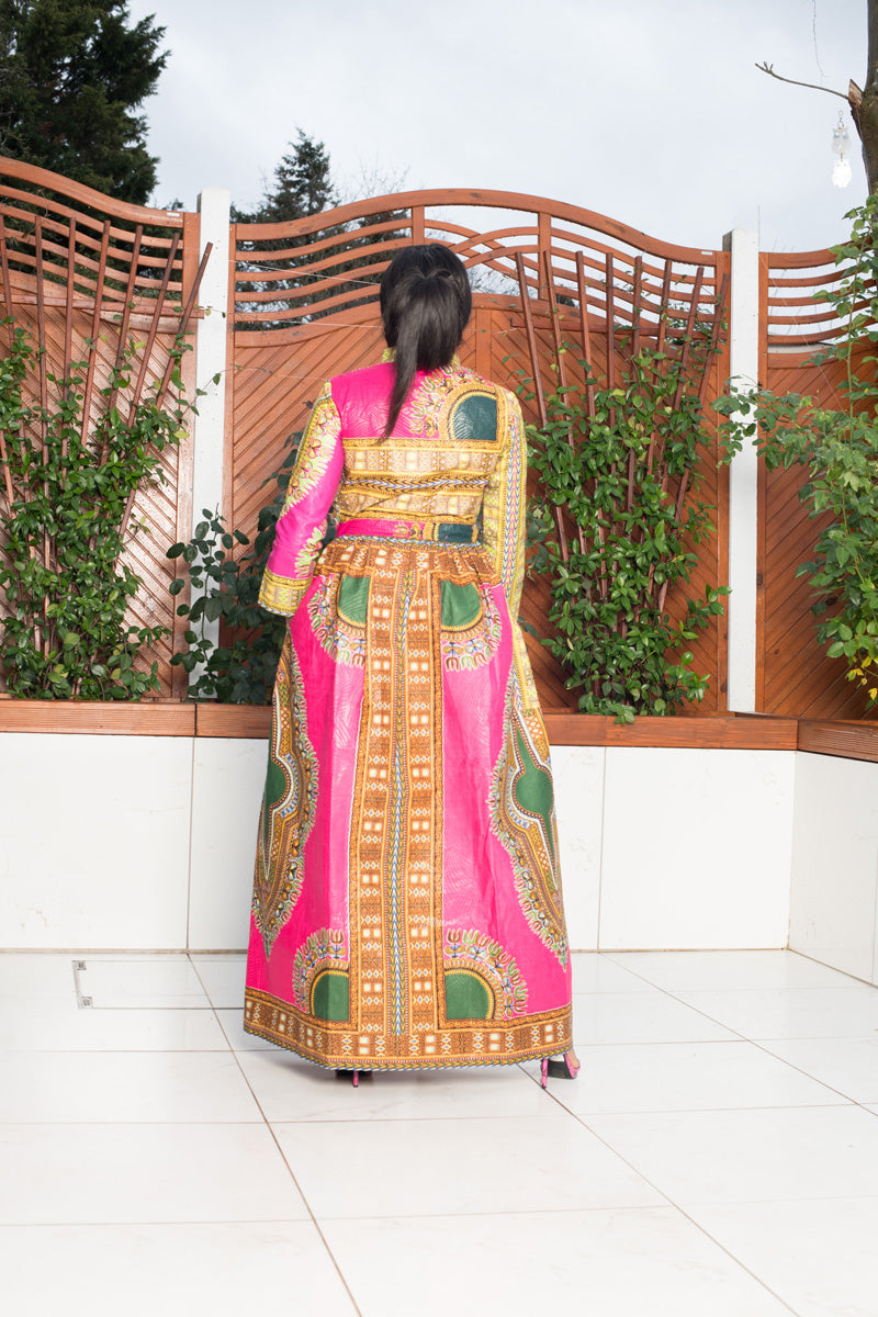 Pink Dashiki African Print Top/Dress