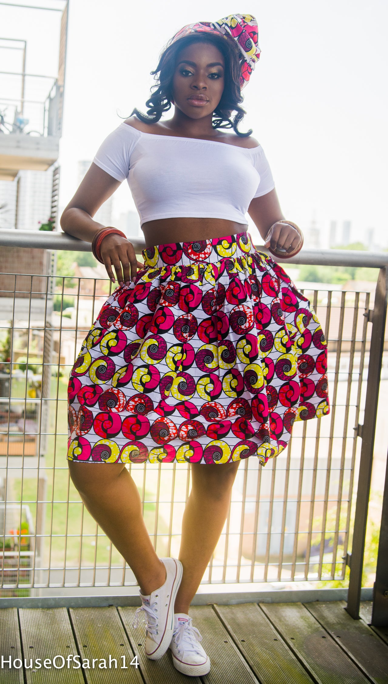 Kimoko African Print Midi Skirt