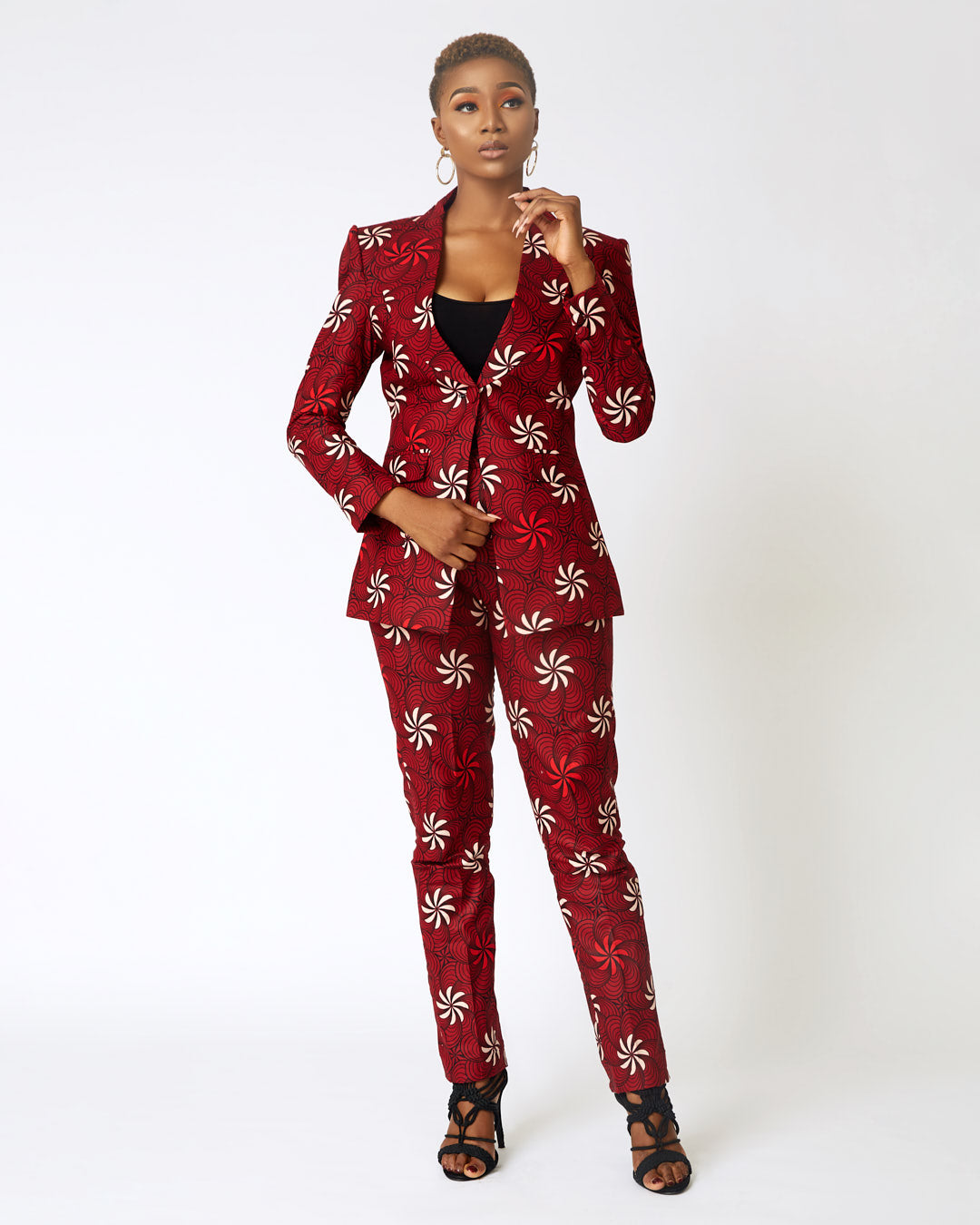 Larissa Red Ankara Suit