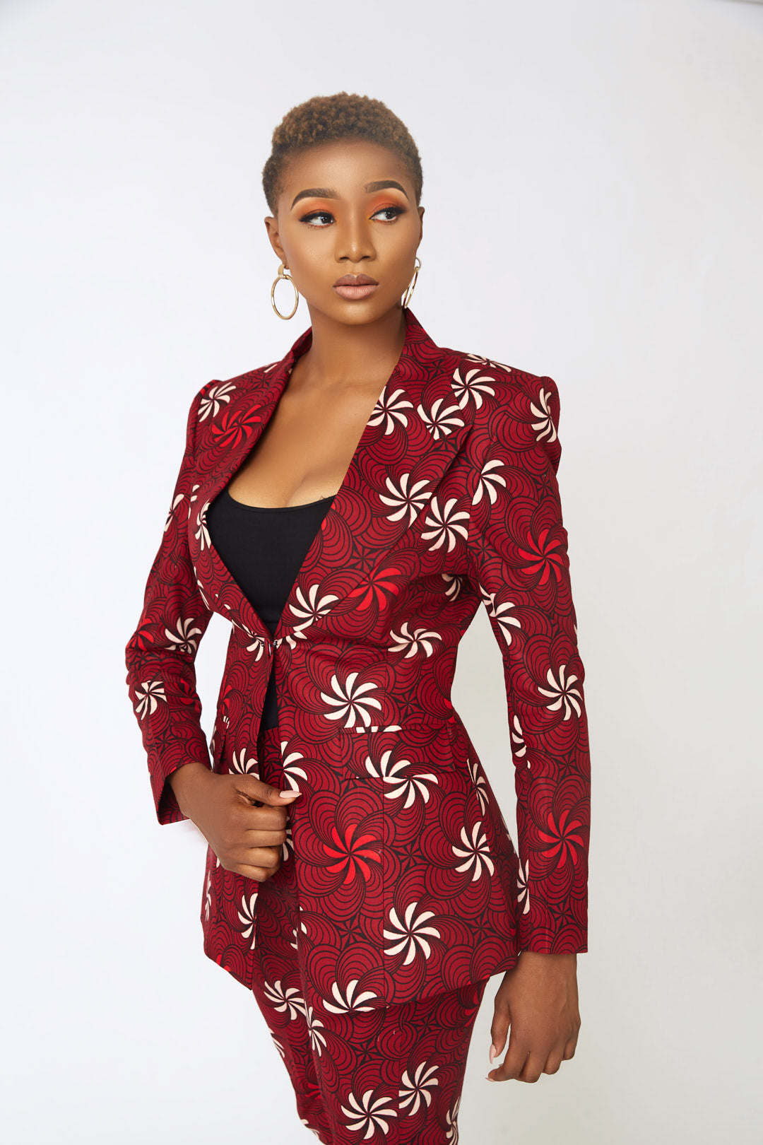 Larissa Red Ankara Suit