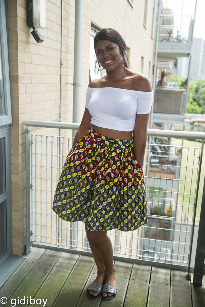 Michelle African Midi Skirt