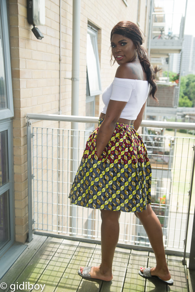 Michelle African Midi Skirt