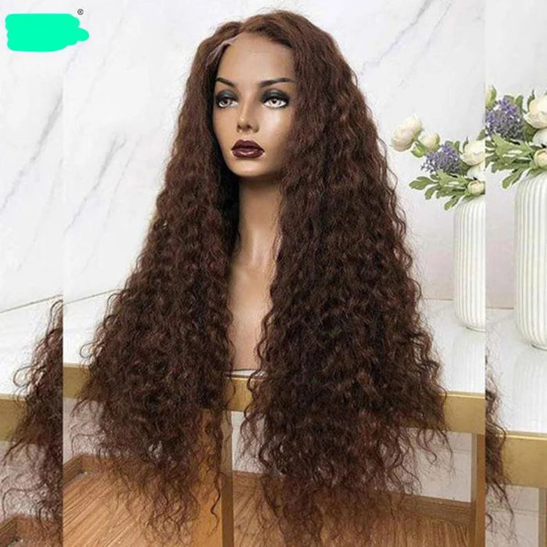 Color4# Curly Virgin Lace Frontal Human Hair Wig