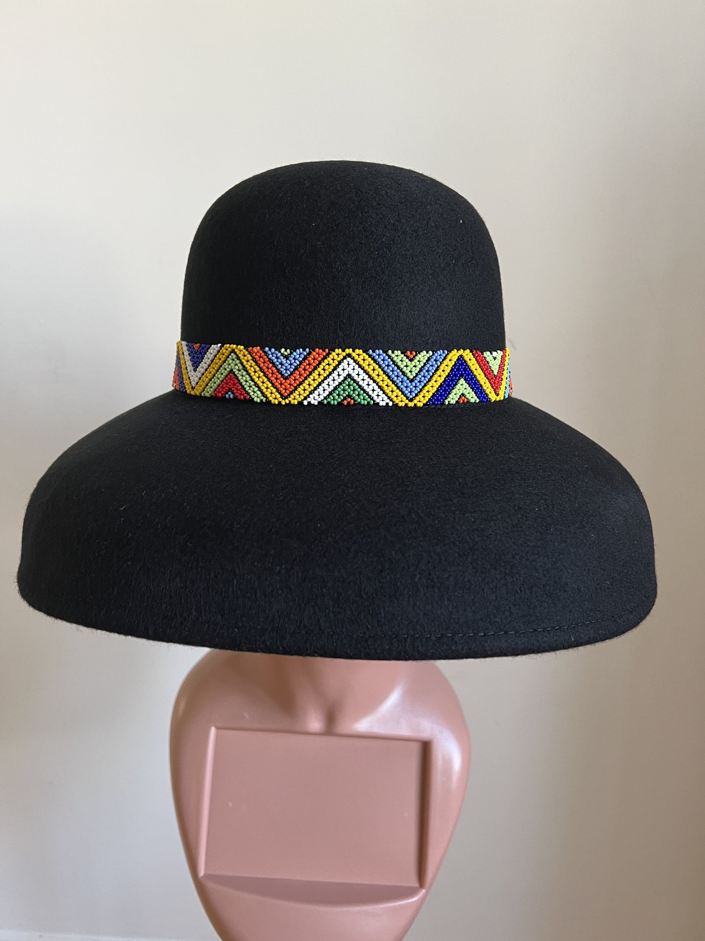 King Wheat Wide Edge Big Brim Wool Hat | Hepburn Style Beaded Hat| Beaded Hat| Beaded Fedora  Hat| Beaded Fedora| women Hat