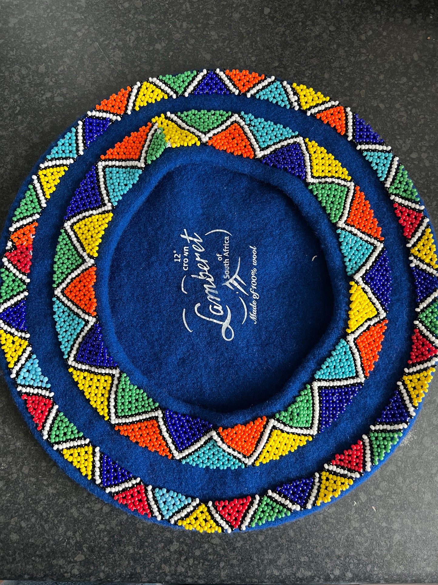 Zulu double layered Beaded Beret Hat
