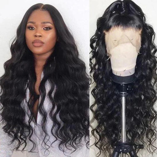 Bleached Knots Natural Wave Wig Preplucked Human Hair Wig