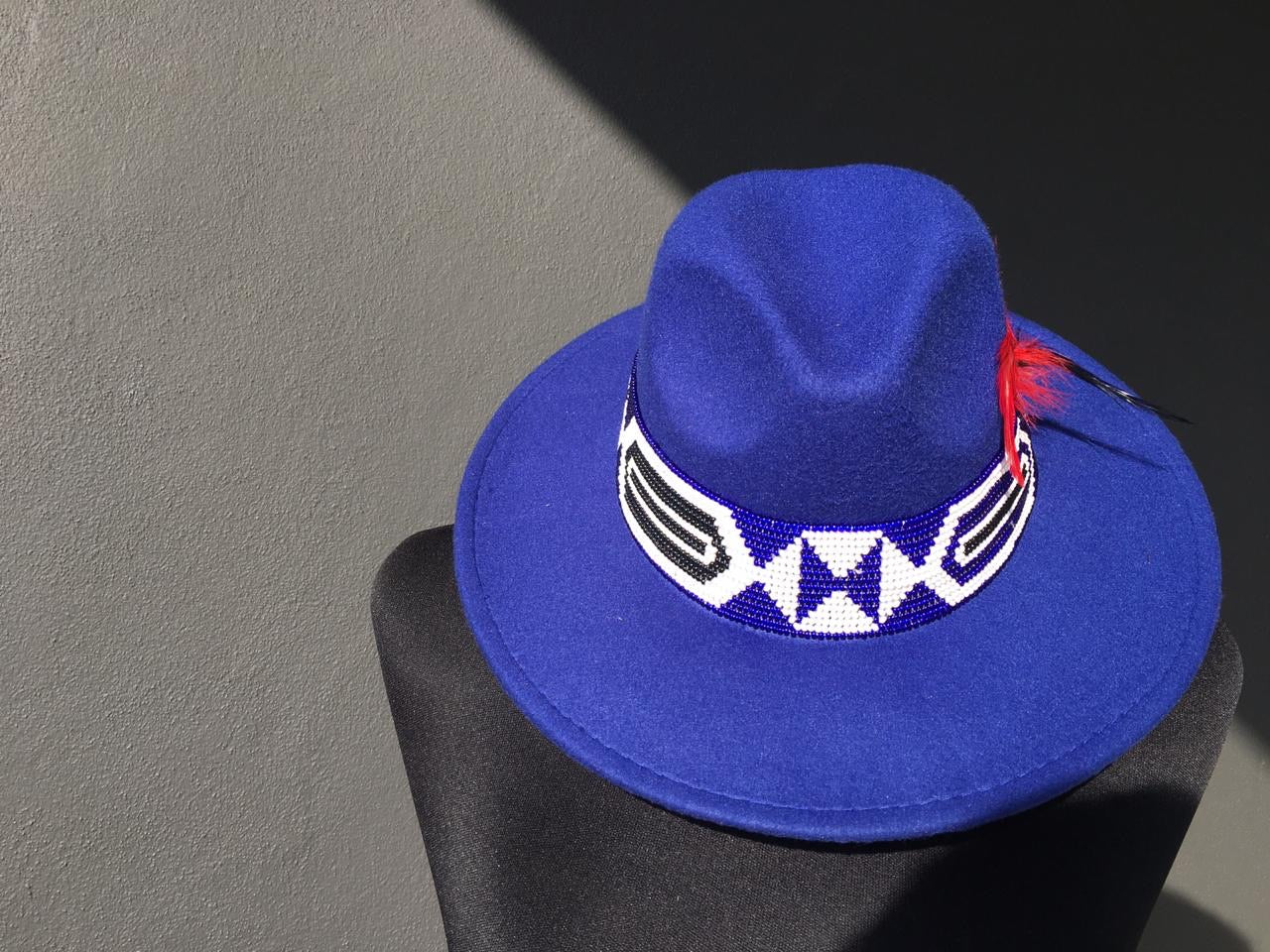 HouseOfSarah14 Royal Blue Beaded Fedora Hat